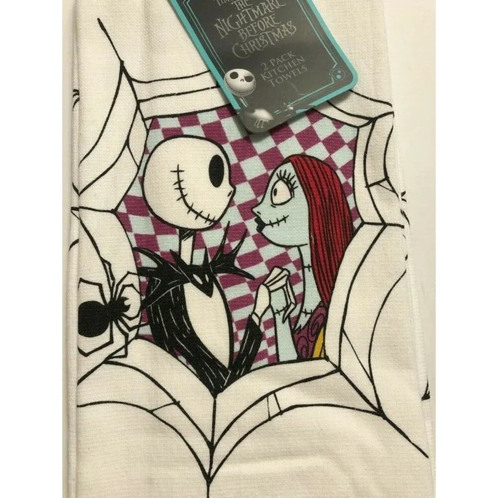 Disney Kitchen Dish Towels The Nightmare Before Christmas Jack & Sally Set of 2